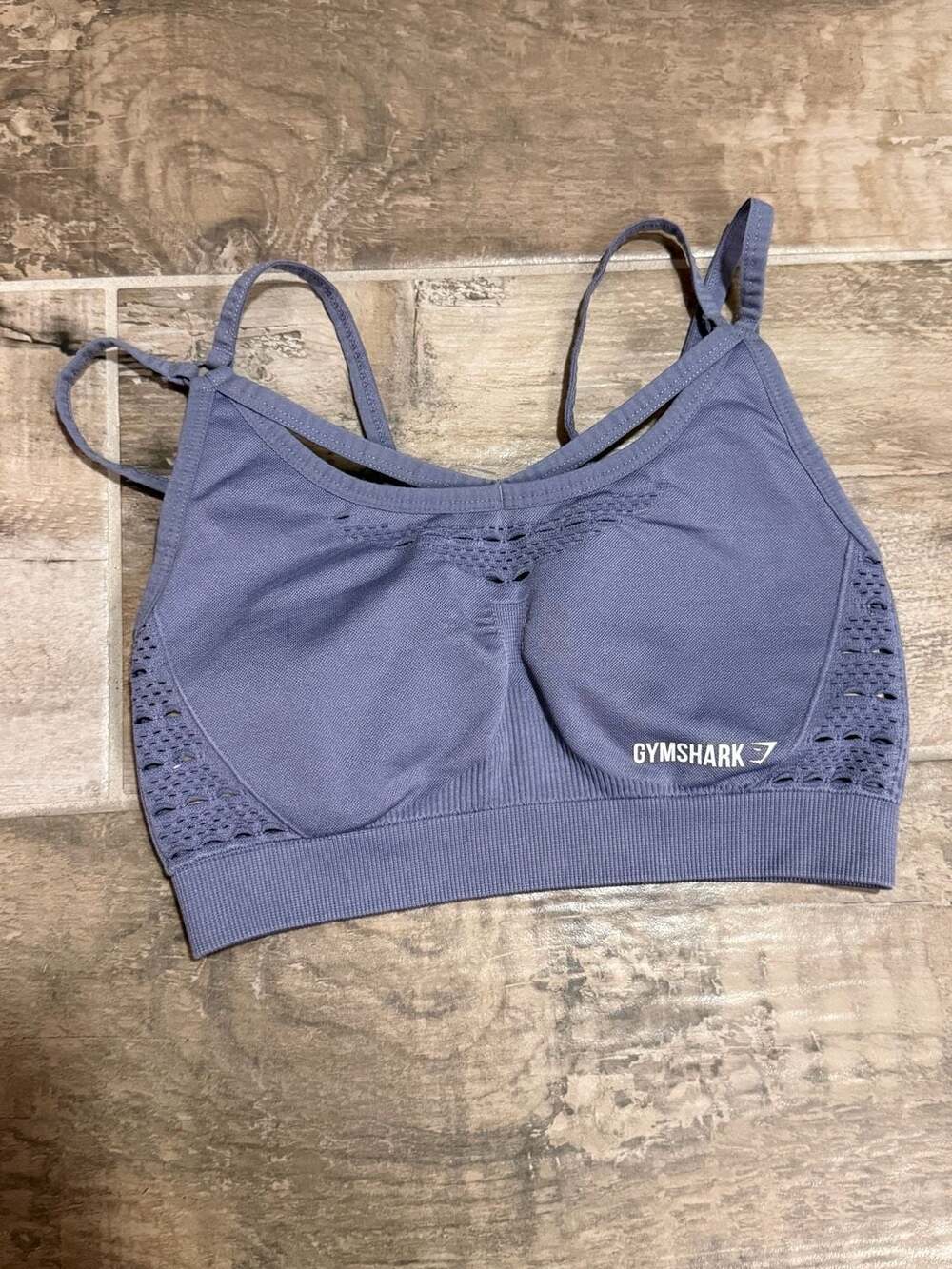 Gymshark Energy Seamless Strappy Back Sports Bra Steel Blue